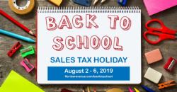 2019 Back-to-School Sales Tax Holiday